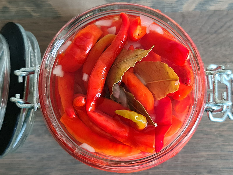 zoetzuur ingemaakte pepers zuur azijn pepers inmaken recept chilipeper cayenne peper ingemaakt