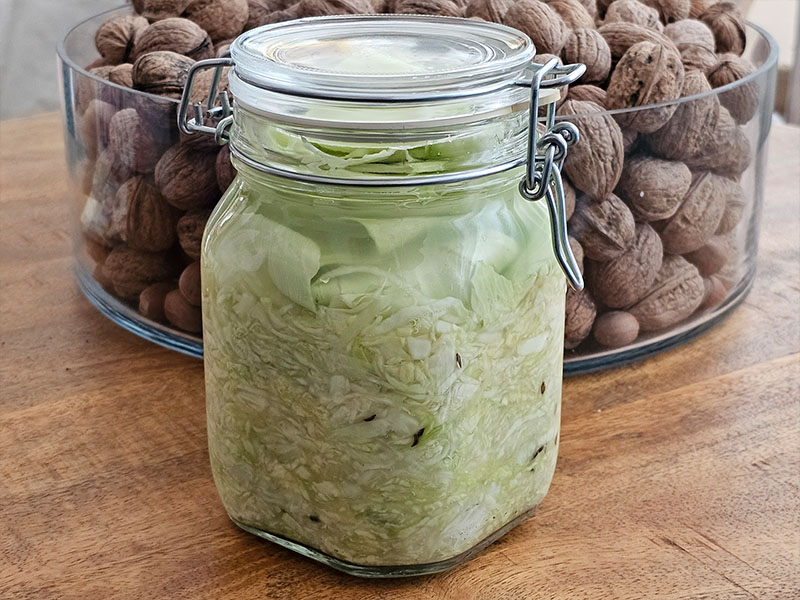 zuurkool fermenteren in weckpotten grote weckpot witte kool zuurkool wittekool in potten